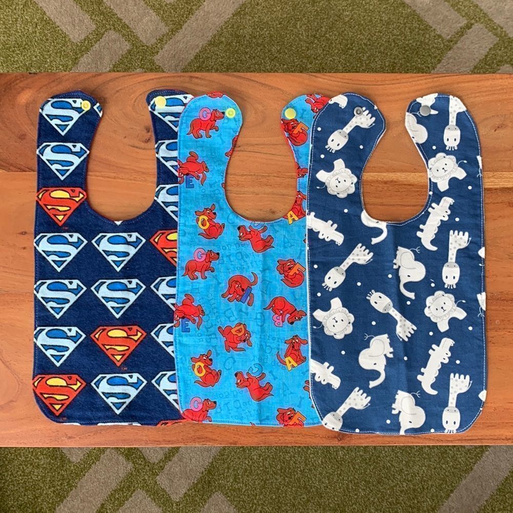 🍼 Bundle of 3 Handcrafted Newborn Bibs